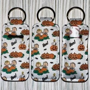 Peanuts snoopy Halloween pumpkin chapstick holder new